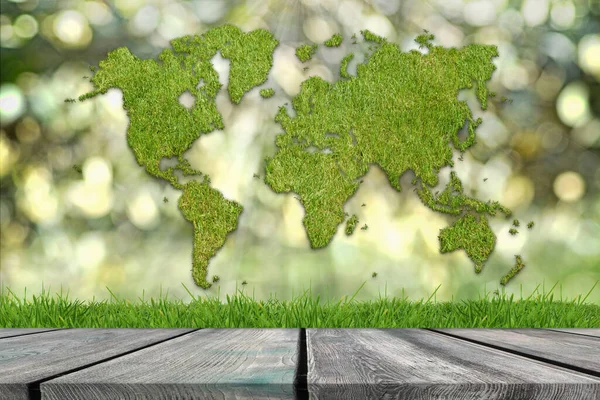 Ecology Concept World Map Silhouette Green World — Stock Photo, Image