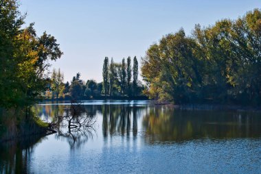 Arka planda bir nehir olan güzel bir manzara.