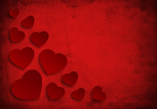 Saint Valentin Fond Rouge Avec Des Cœurs — Photo