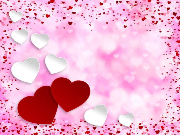 Valentine Day Pink Background Hearts — Stock Photo, Image