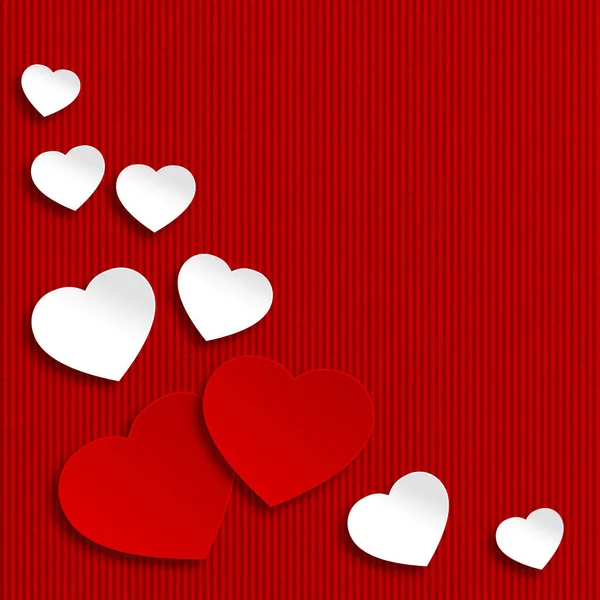 Fundo Dia Dos Namorados Com Corações Vermelhos Brancos — Fotografia de Stock
