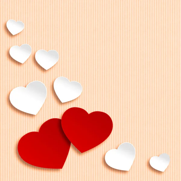 Fundo Dia Dos Namorados Com Corações Papel — Fotografia de Stock