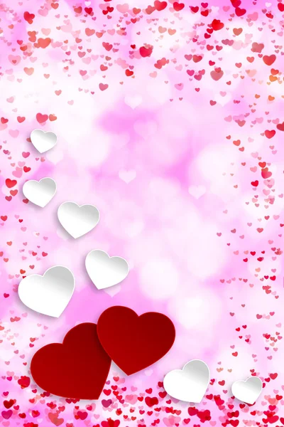 Valentine Day Background Paper Hearts — Stock Photo, Image