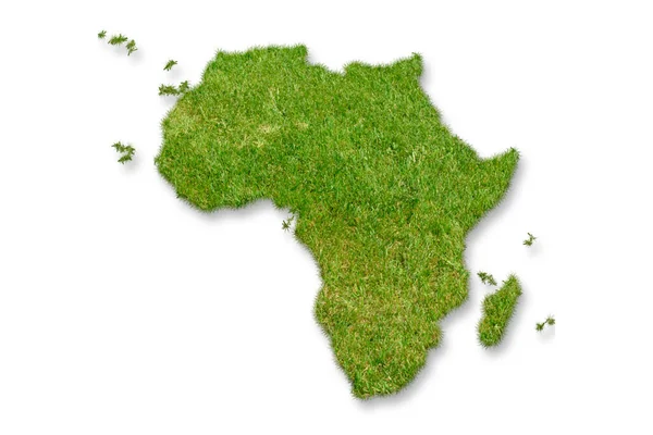 Green Map Africa White Background — Stock Photo, Image