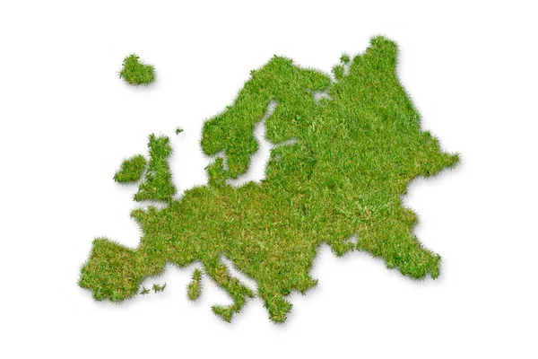 Carte Verte Europe Sur Fond Blanc — Photo