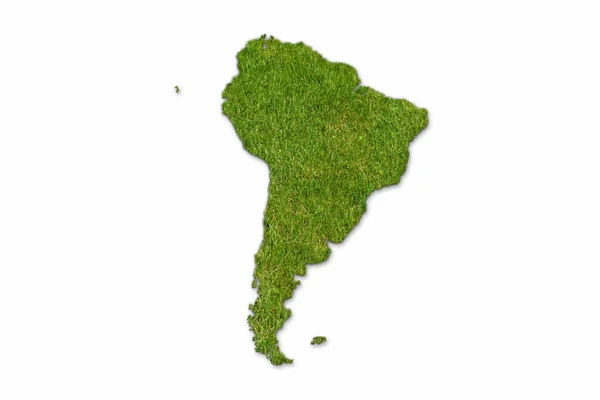 Green Map South America White Background — Stock Photo, Image