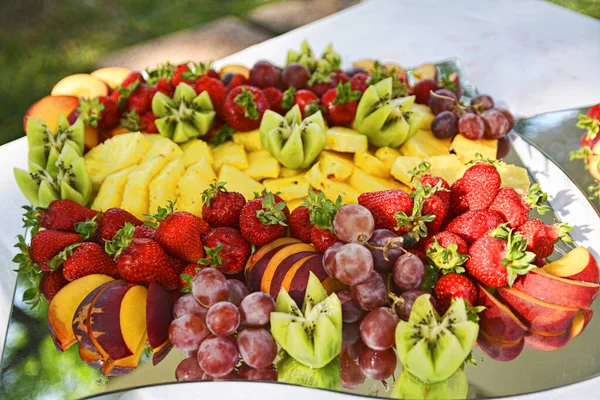 Closeup Assorted Fruits Table — Stock Photo, Image