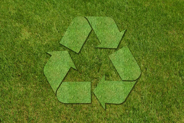 Zöld Újrahasznosítás Ökológiai Ökológia Természet Szimbóluma — Stock Fotó