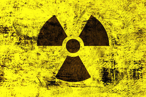 radiation sign with yellow texture. vector illustration