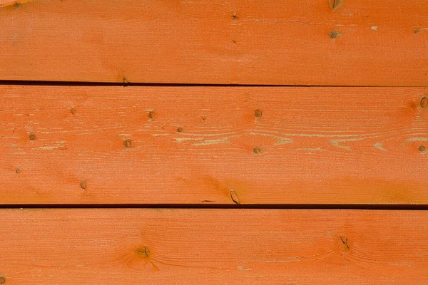 Houten Achtergrond Met Schilferende Oranje Verf — Stockfoto