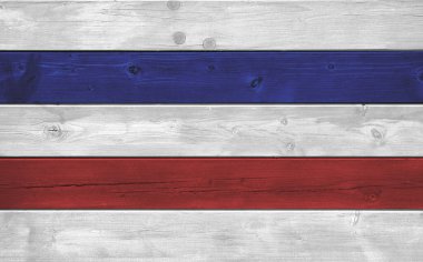 Kırmızı, beyaz ve mavi boyalı ahşap arka plan