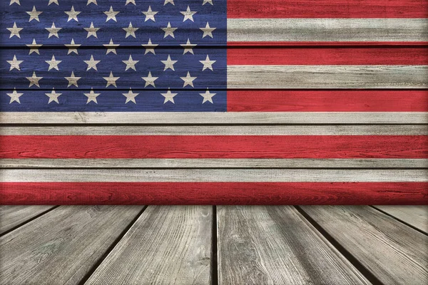 Bandera Usa Concepto Madera Fondo —  Fotos de Stock