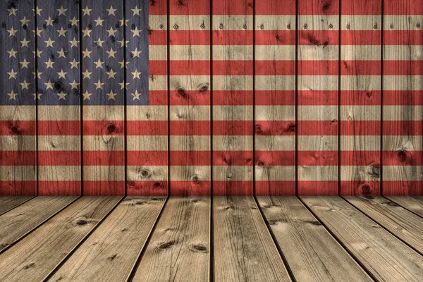 Usa Vlajka Koncept Dřevěné Pozadí — Stock fotografie