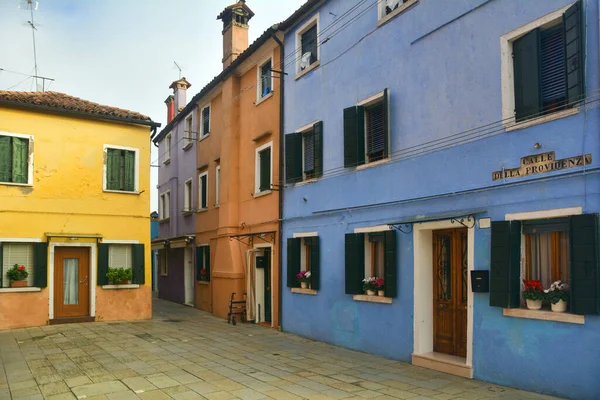 Scenic View Italian Architecture Daytime Burano Venice — стоковое фото