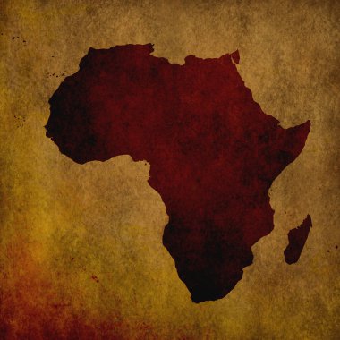 Kara Afrika Haritalı Grunge Kağıdı