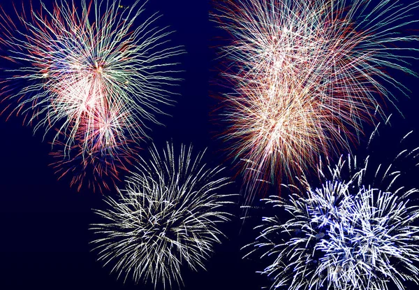 Beautiful Fireworks Night Sky — Stock Photo, Image