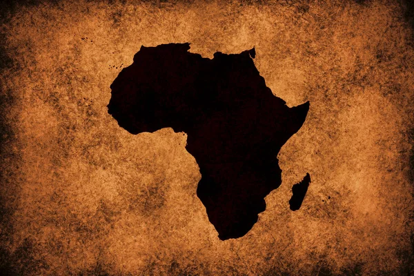 Grunge Paper Dark Africa Map — Stock Photo, Image
