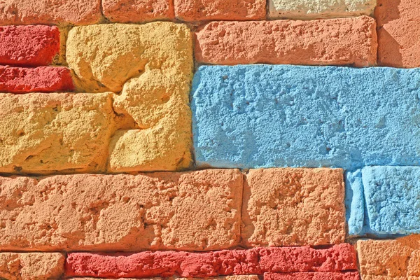 Kleurrijke Baksteen Muur Achtergrond — Stockfoto