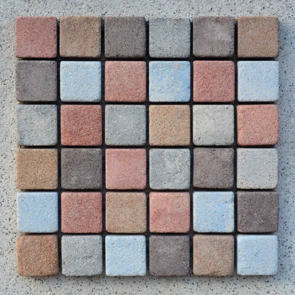 Mooi Veelkleurig Patroon Stenen Vierkanten Textuur — Stockfoto