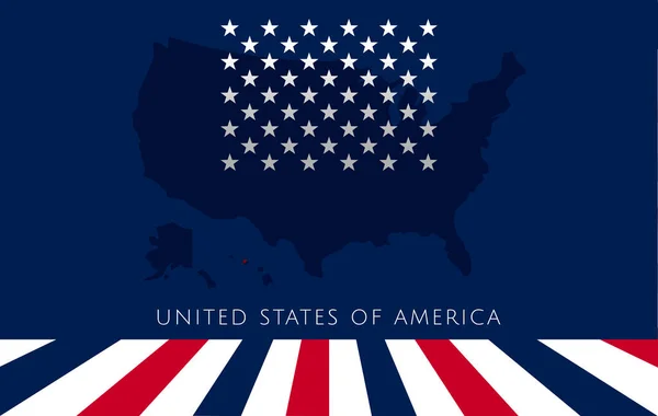 Amerikan Bayrağı Unsurları Ile Abd Arka Planı — Stok Vektör