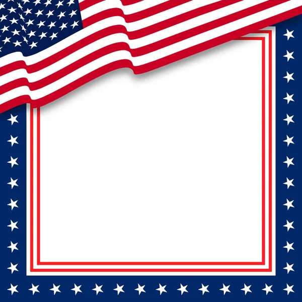Usa Abstrakcyjne Tło Ramki Elementami Flagi Amerykańskiej — Wektor stockowy