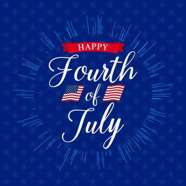 4 Temmuz bağımsızlık günü vektör illüstrasyonu