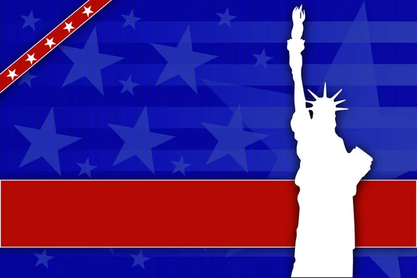Amerikaanse Achtergrond Met Het Vrijheidsbeeld — Stockfoto