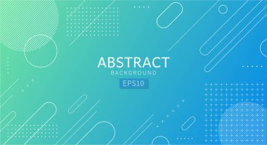 Modern mavi ve yeşil, dinamik geometrik şekilli soyut arkaplan bileşimi. Soyut tasarım şablonu.