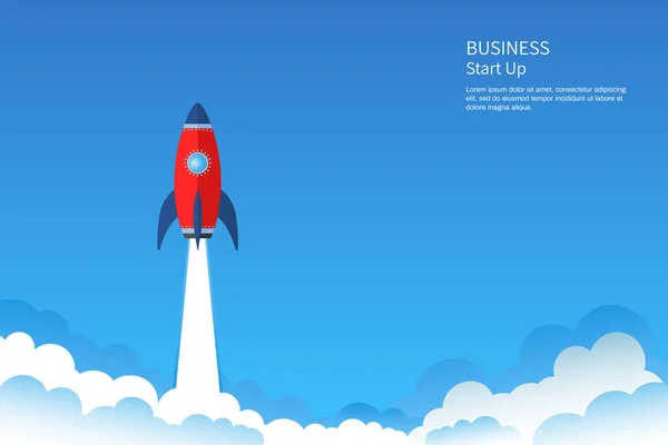 Raketa Odpálení Startup Pozadí Ilustrace Koncept Podnikatelského Produktu Trhu Start — Stockový vektor
