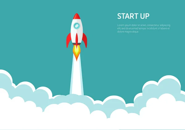Raketa Odpálení Startup Pozadí Ilustrace Koncept Podnikatelského Produktu Trhu Start — Stockový vektor