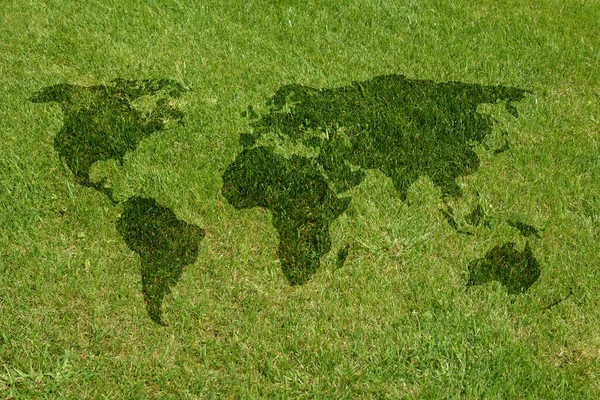 world map green grass texture background