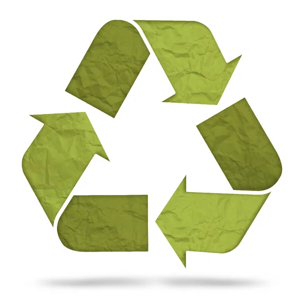 Recycle Symbol Auf Weißem Hintergrund — Stockfoto