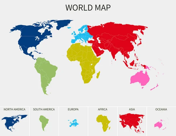 Mappa Del Mondo Illustrazione Vettoriale — Vettoriale Stock