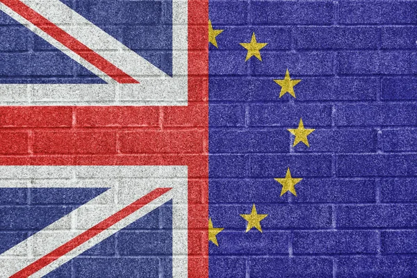 stock image Relationship European Union-United Kingdom flags