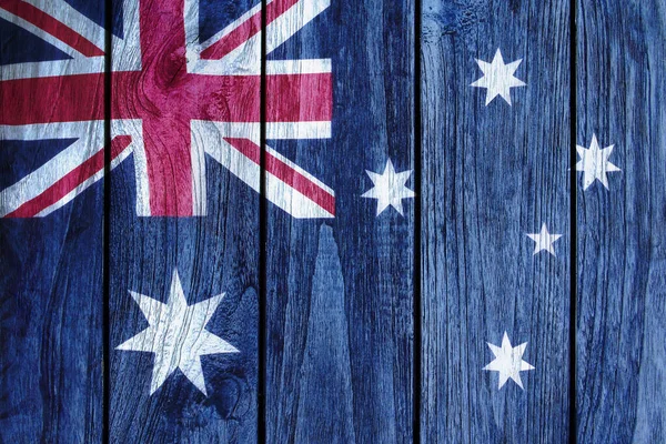 Australian flag on wall background, grunge style