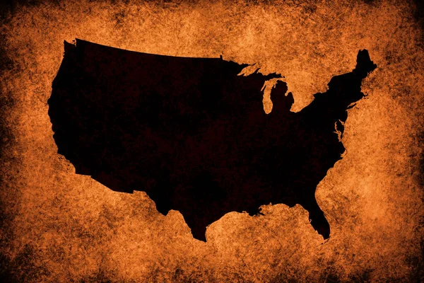 stock image USA map on old paper grunge background