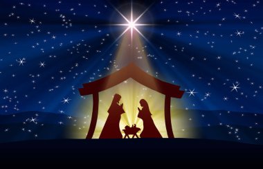 Christmas Crib the birth of Jesus clipart