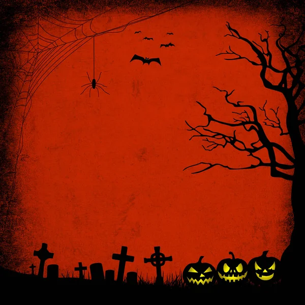 Plantilla Tarjeta Felicitación Colorida Para Halloween —  Fotos de Stock