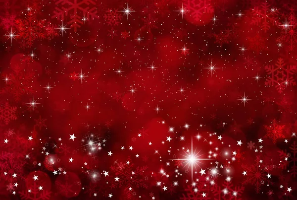 Rote Weihnachten Winter Hintergrund Mit Schneeflocken — Stockfoto