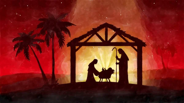Natal Presépio Nascimento Jesus — Fotografia de Stock