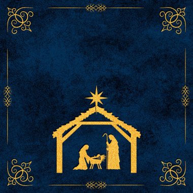 Noel kartı. Doğum sahnesi