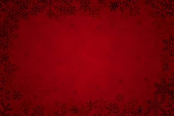 Fondo Rojo Invierno Navidad Con Copos Nieve — Foto de Stock