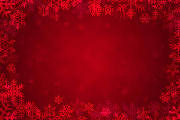 Red Christmas Winter Background Snowflakes — Stock Photo, Image