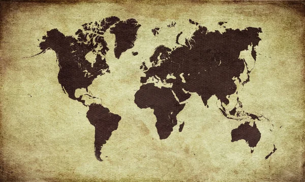 Brown World Map Tle Grunge Papieru — Zdjęcie stockowe