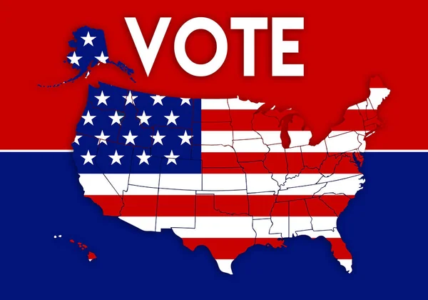Vote Concept Électoral Avec Drapeau Des Etats Unis Amérique — Photo