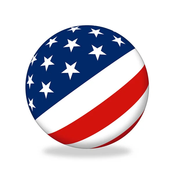Koule Vlajkou Spojených Států Izolované Bílém Pozadí — Stock fotografie
