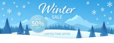 Kış satış afiş vektör çizim