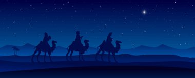 Bir noel doğum sahnesinin vektör çizimi
