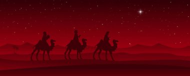 Bir noel doğum sahnesinin vektör çizimi