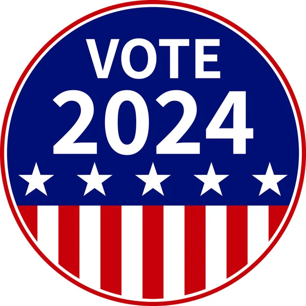 Usa Választás 2024 Design Pin Gomb — Stock Vector